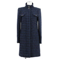 Chanel Tweed Shimmer Zip-Up Long Coat P50242 Size 36