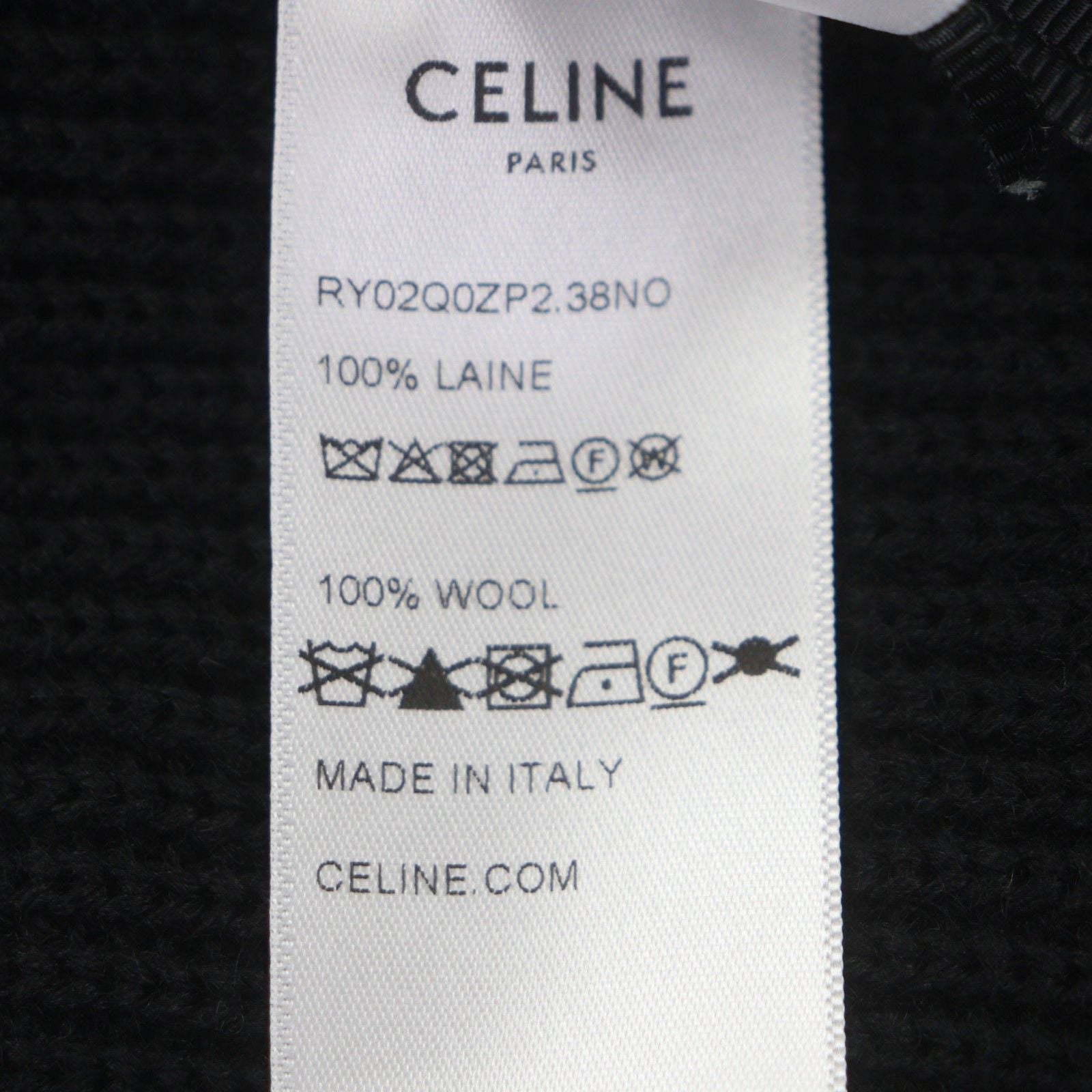 CELINE 25SS Triomphe Embroidery Half-Zip Tracker Knit Pullover Black M