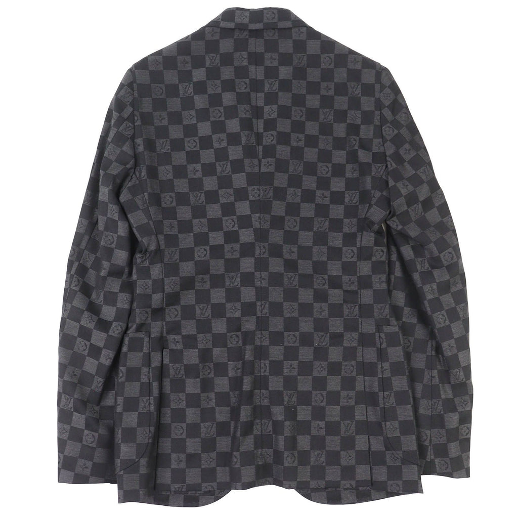 LOUIS VUITTON 23SS ダミエ ナポリターナ シングルテーラードジャケット グレー ブラック サイズ44