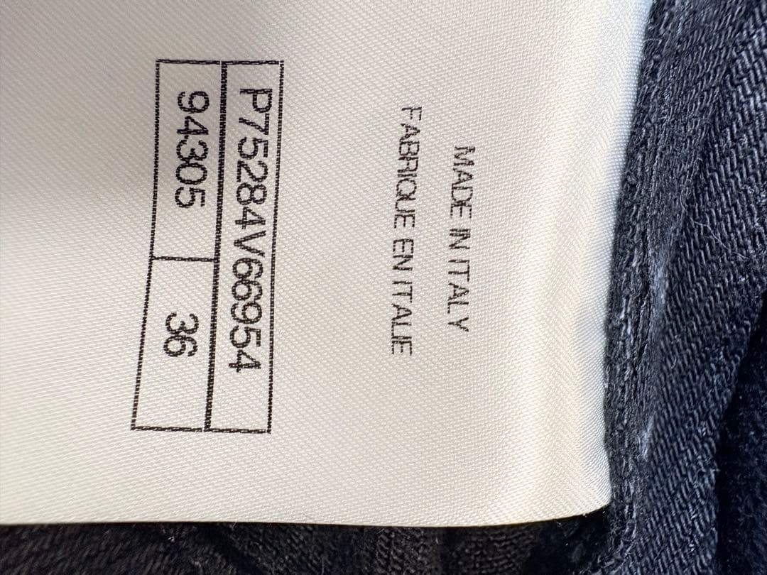 Chanel Denim Jacket Coco Mark All-Over Print Camellia Size 36