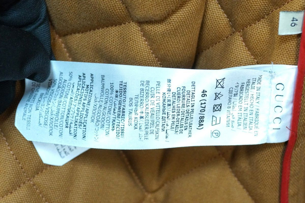 Gucci Double-Breasted Quilted Coat 731360 Size 46