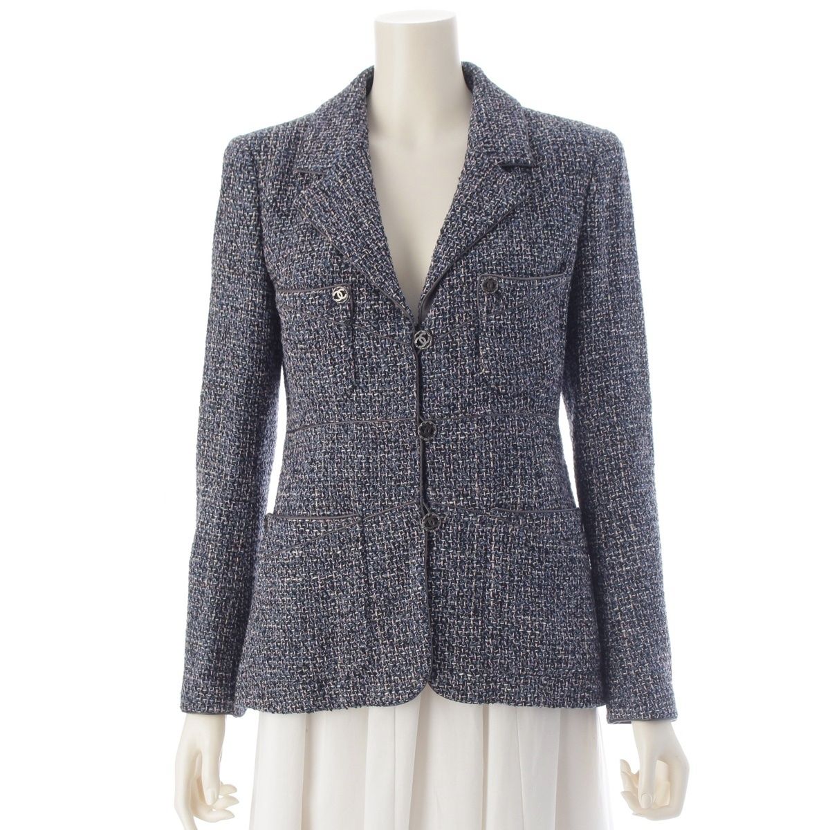 Chanel 03A Coco Mark Tweed Jacket P21534 Size 38