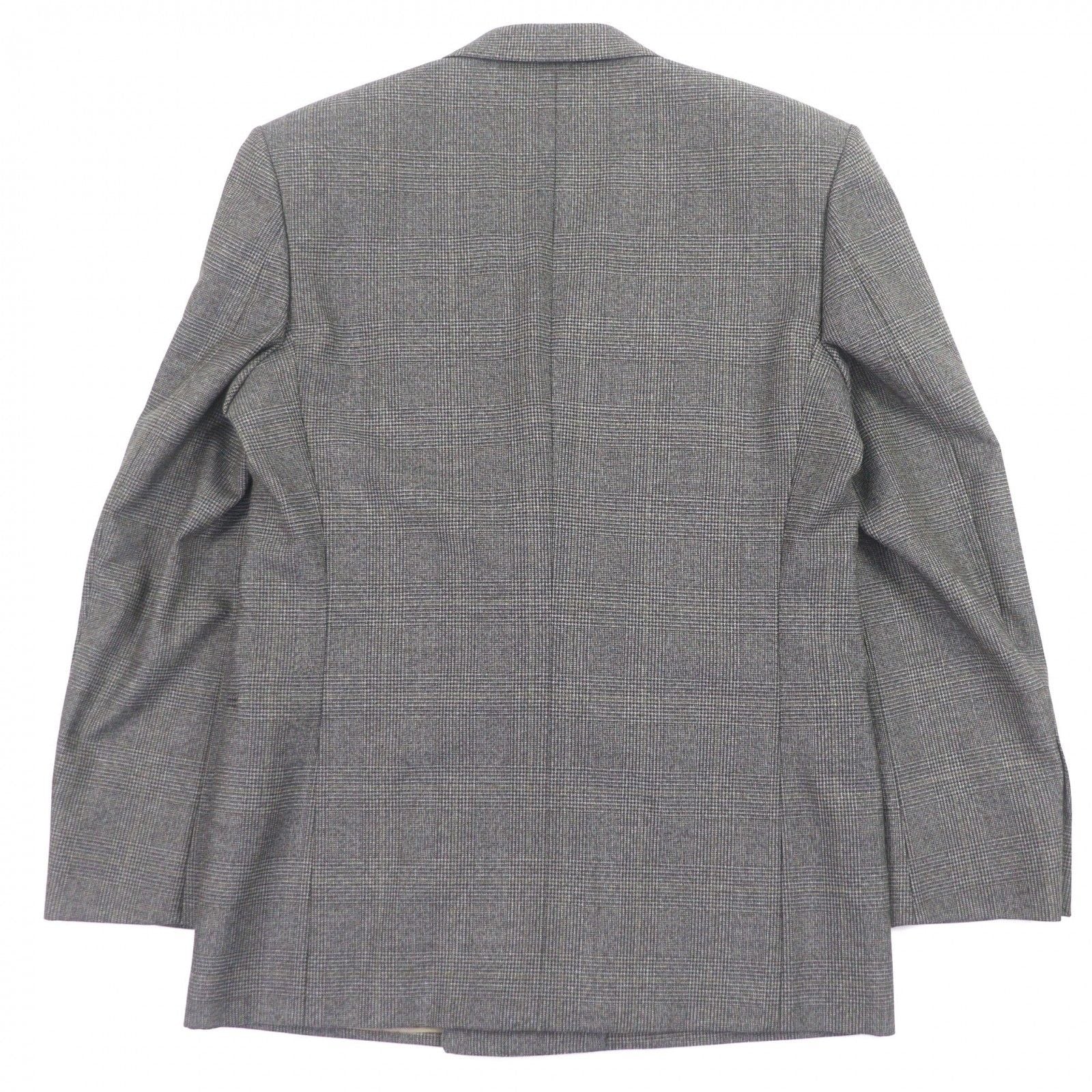 GUCCI 568762 Wool Check Double Breasted Tailored Jacket Brown Size 48