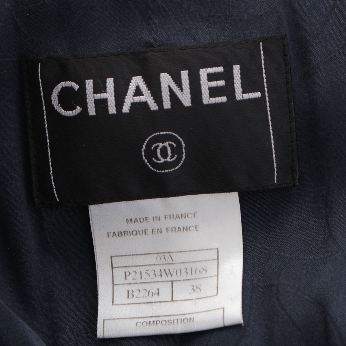 Chanel 03A Coco Mark Tweed Jacket P21534 Size 38