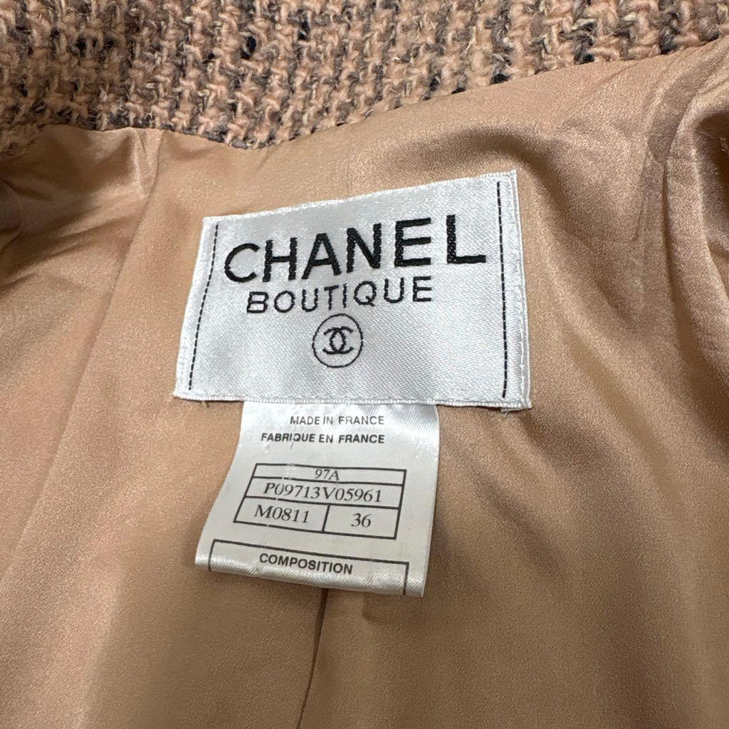 CHANEL Vintage CC Logo Jacket Coat Size 36