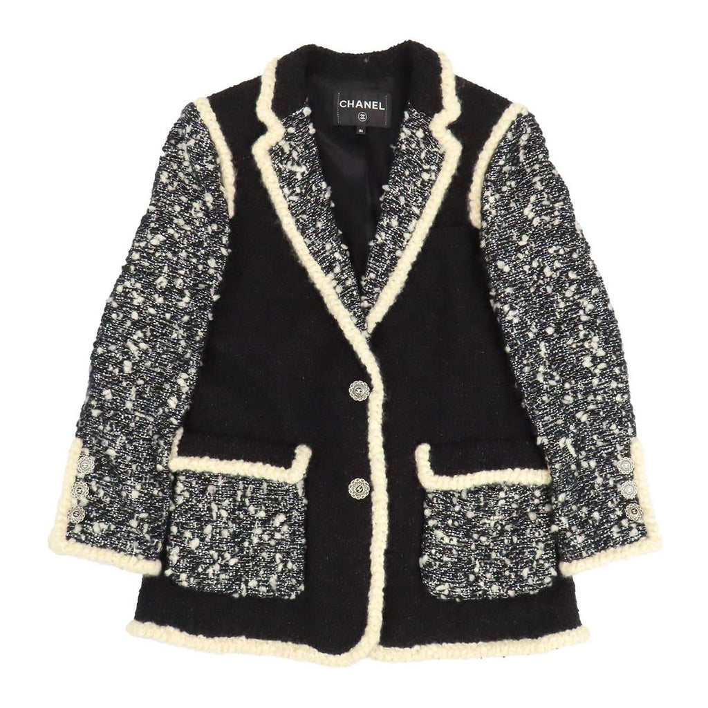 Chanel Coco Mark Tweed Panelled Jacket P62308V45445 Size 36