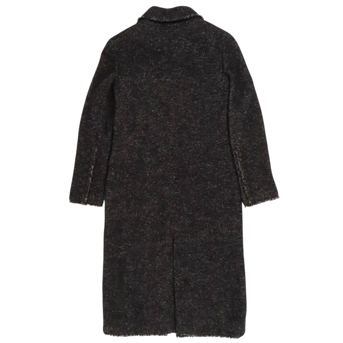 Chanel Coco Mark Tweed Zip-Up Coat Camellia P26810V16966 Size 36
