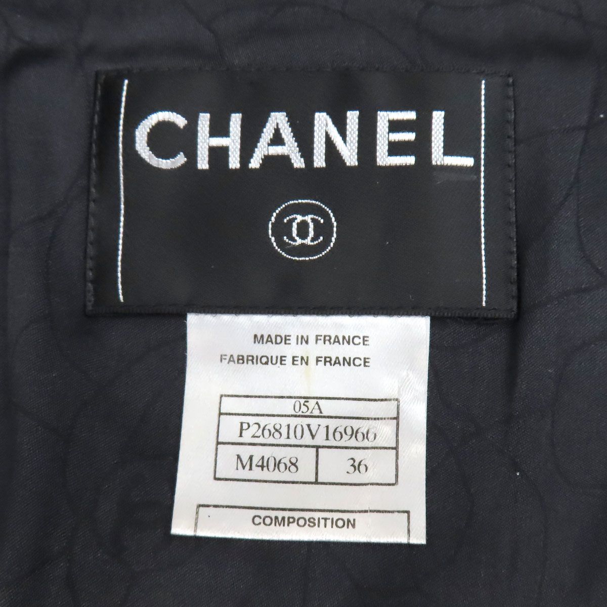 Chanel Coco Mark Tweed Zip-Up Coat Camellia P26810V16966 Size 36