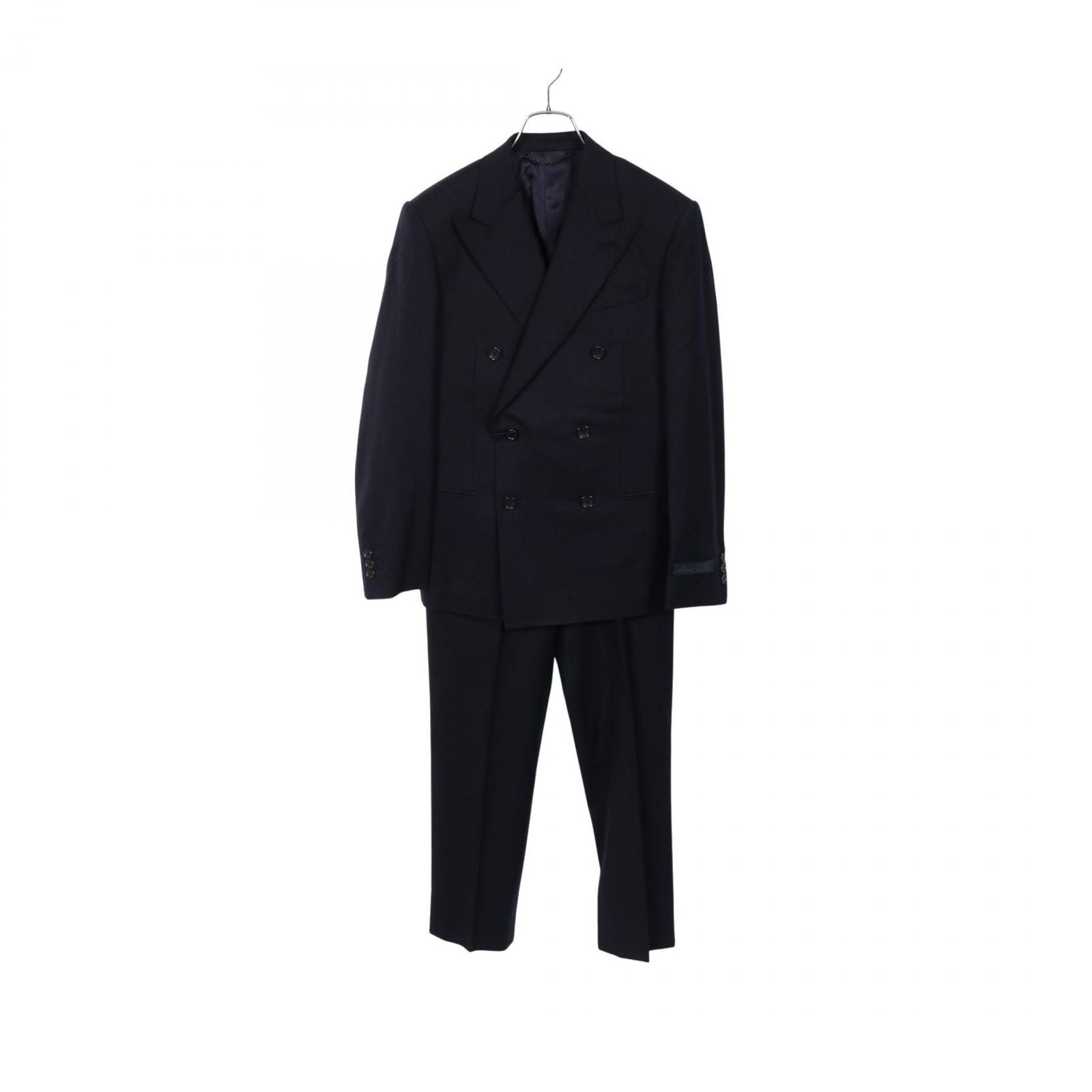 LOUIS VUITTON LV Logo Button Double Breasted Wool Suit Size 44