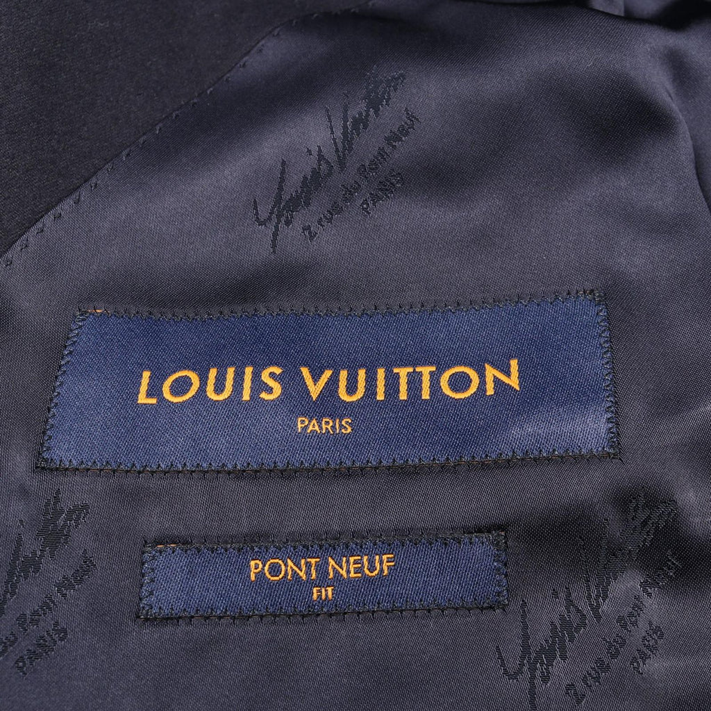 LOUIS VUITTON LV Logo Button Double Breasted Wool Suit Size 44