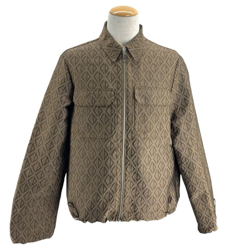 Christian Dior CD Diamond Zip-Up Blouson 29TC513A5583 Brown Polyester Men's Size 48