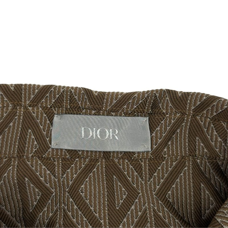 Christian Dior CD Diamond Zip-Up Blouson 29TC513A5583 Brown Polyester Men's Size 48