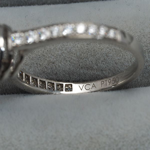 Van Cleef & Arpels Icone Ring Pt950 Diamond 0.31ct D VVS2 EX Size 9