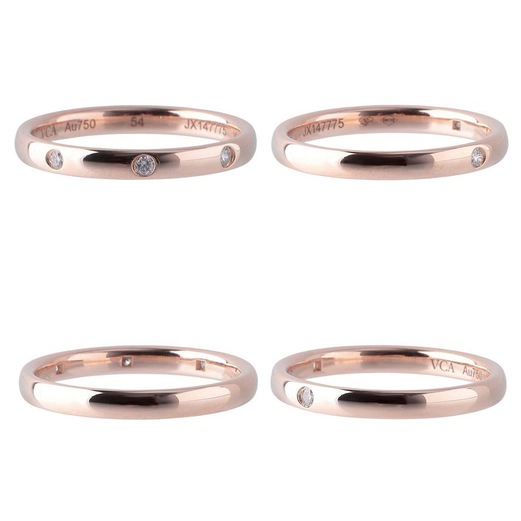 Van Cleef & Arpels Tendrement Etoile Ring Au750 Pink Gold 3 Diamonds Size 54