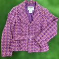 CHANEL 01P Tweed Jacket Purple Size 38