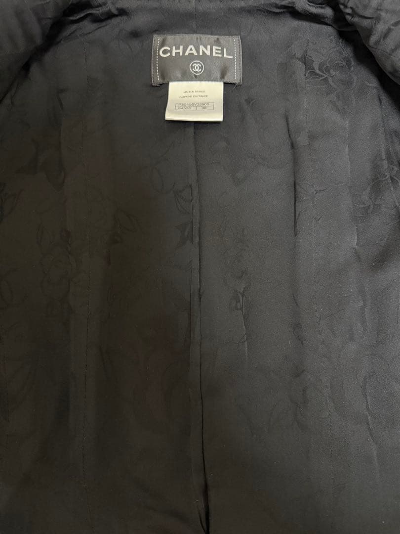 CHANEL Wool Jacket Black Size 38