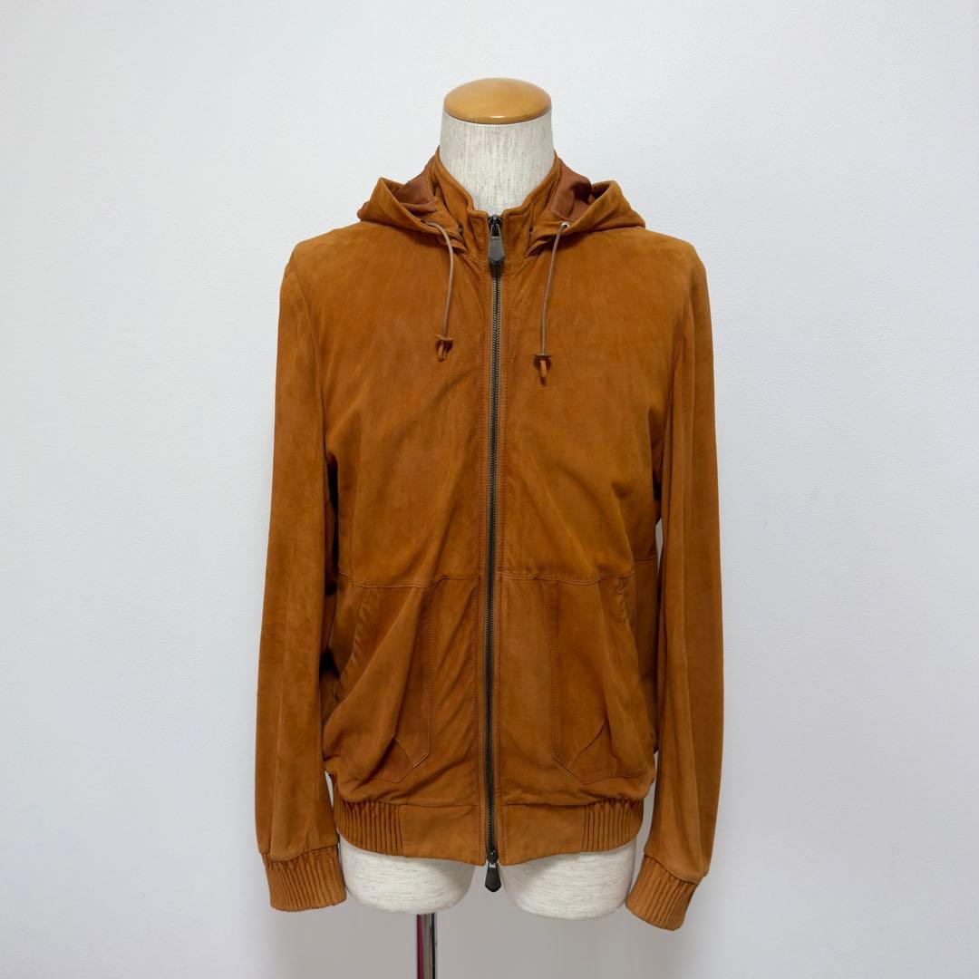 BERLUTI Patine Suede Packable Hoodie Jacket Size 48