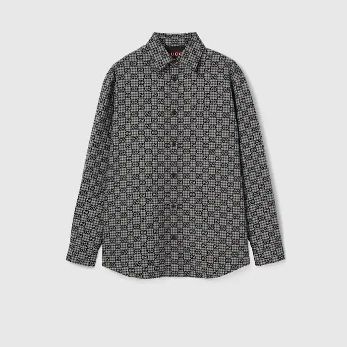 Gucci 26SS GG Gingham Check Shirt 824030 Size 48