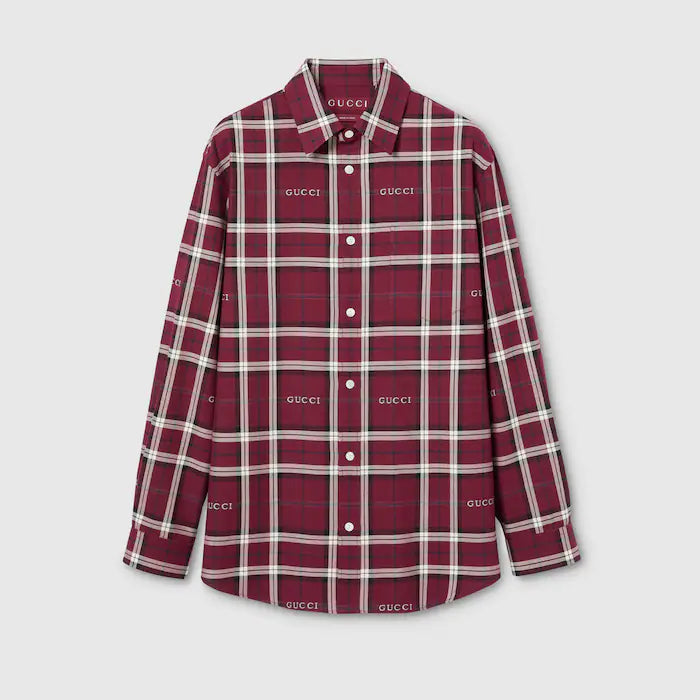 Gucci 26SS Tartan Check Shirt 852895 Size 46