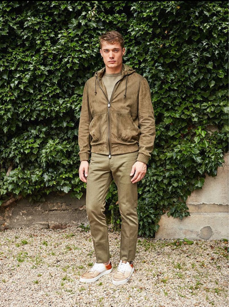 BERLUTI Patine Suede Packable Hoodie Jacket Size 48