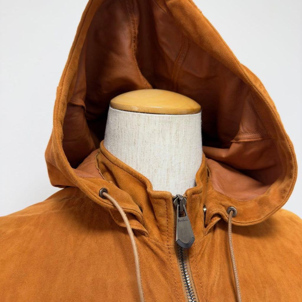 BERLUTI Patine Suede Packable Hoodie Jacket Size 48