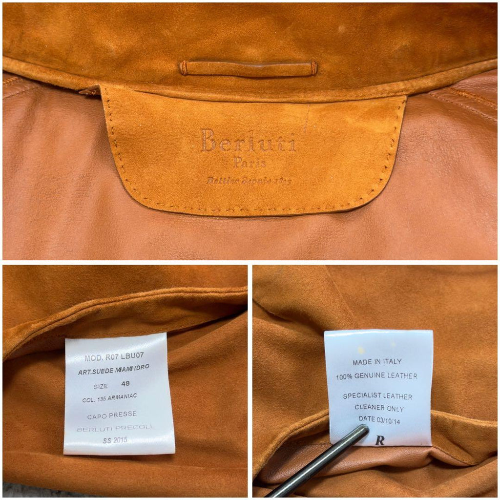 BERLUTI Patine Suede Packable Hoodie Jacket Size 48