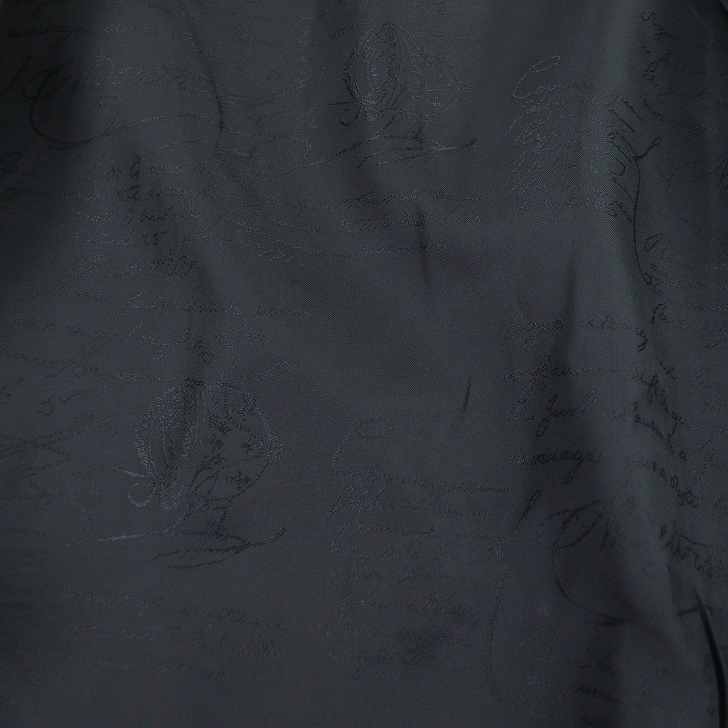 BERLUTI Patine Calligraphy Lining Biker Leather Jacket Brown 46