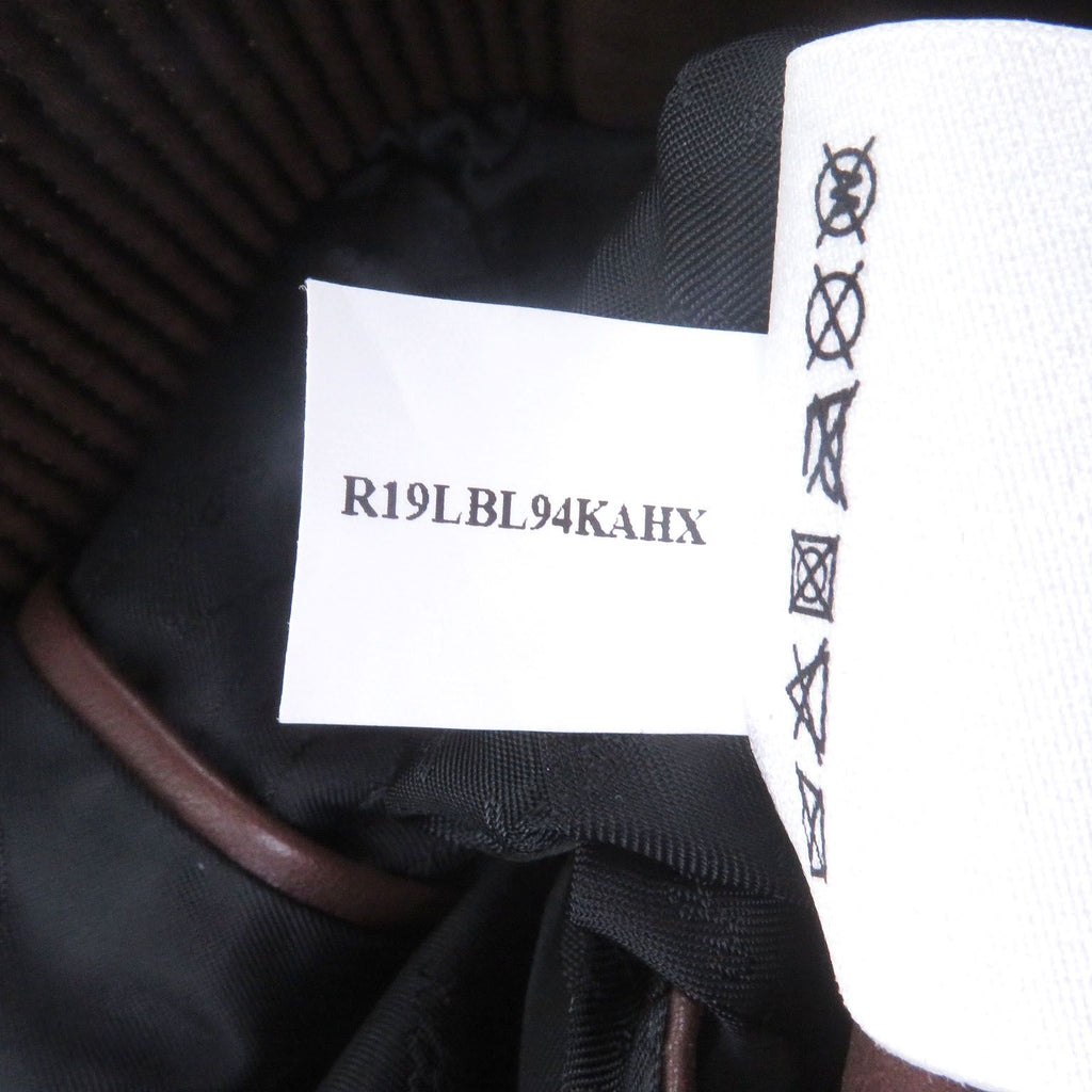 BERLUTI Patine Calligraphy Lining Biker Leather Jacket Brown 46