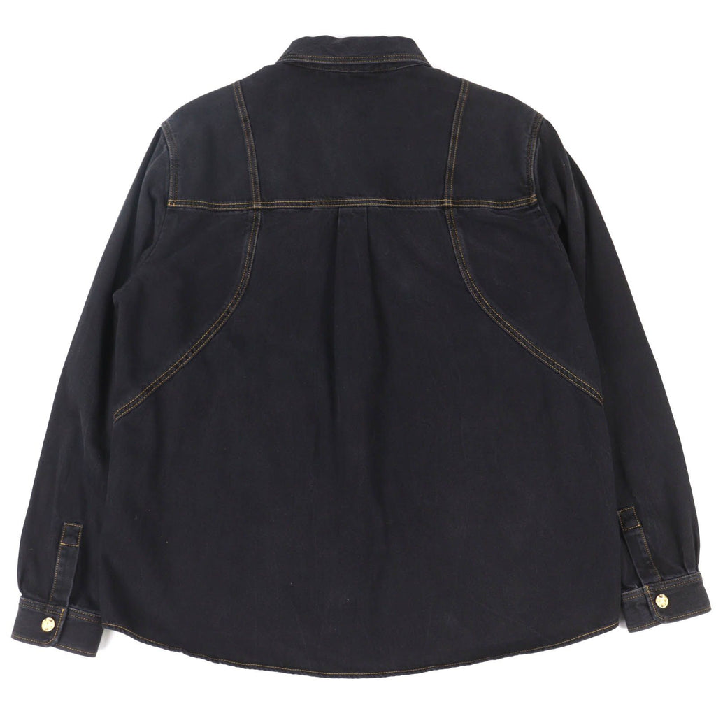 LOUIS VUITTON 23SS Logo Embroidery Gold Button Denim Work Jacket Black XXL