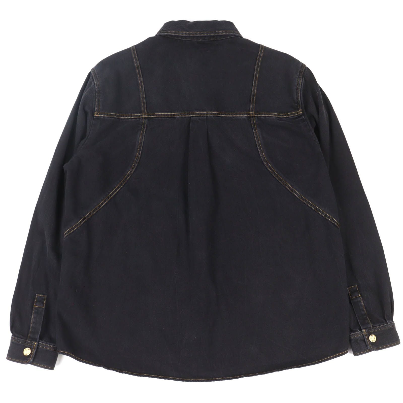 LOUIS VUITTON 23SS Logo Embroidery Gold Button Denim Work Jacket Black XXL