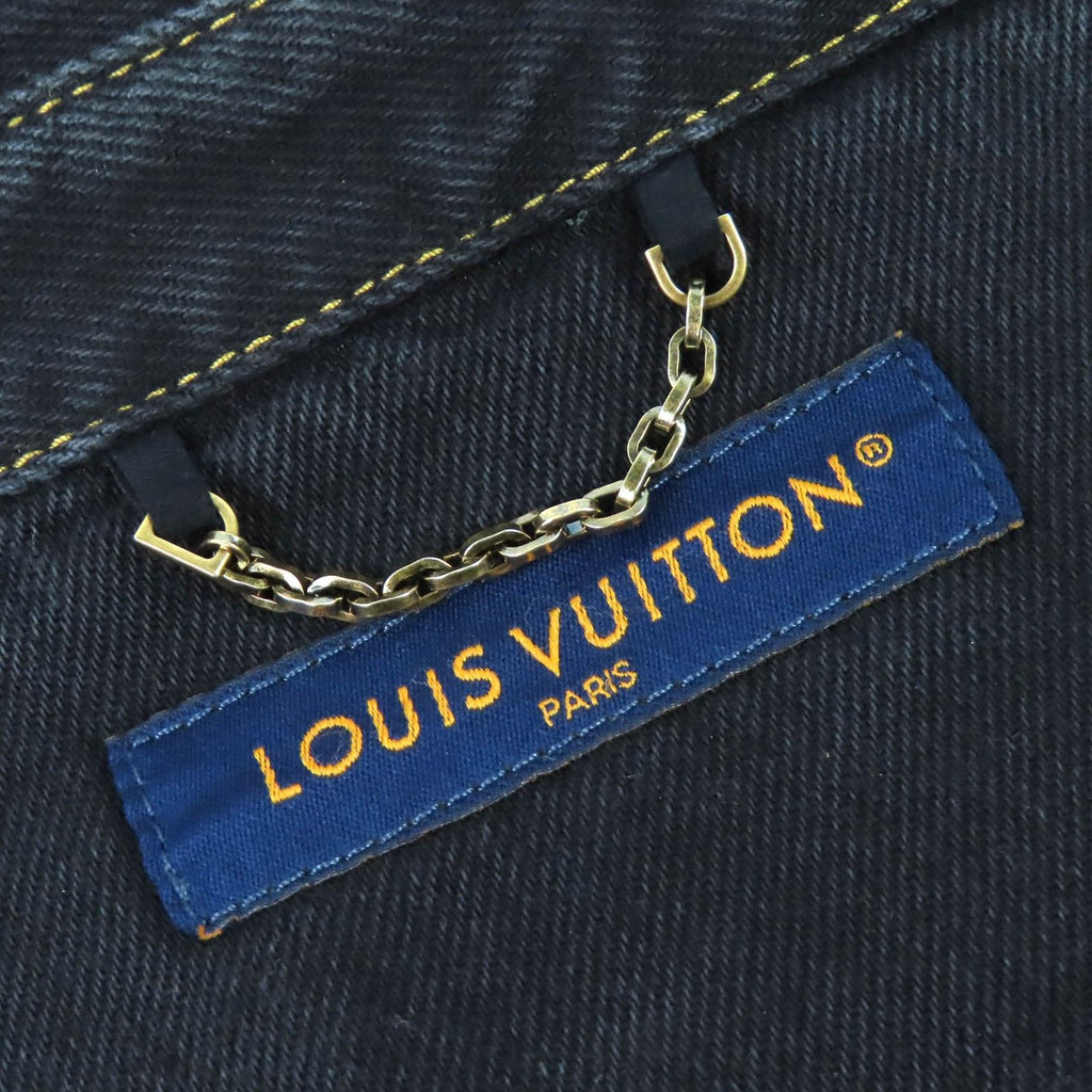 LOUIS VUITTON 23SS Logo Embroidery Gold Button Denim Work Jacket Black XXL