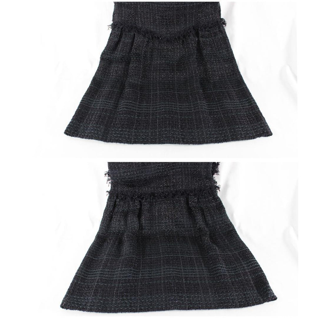 CHANEL 07P Tweed Fringe Dress with CC Mark — Size 34
