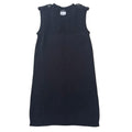 CHANEL Knit Cotton Dress — Black, CC Mark Silver Buttons, Size 34