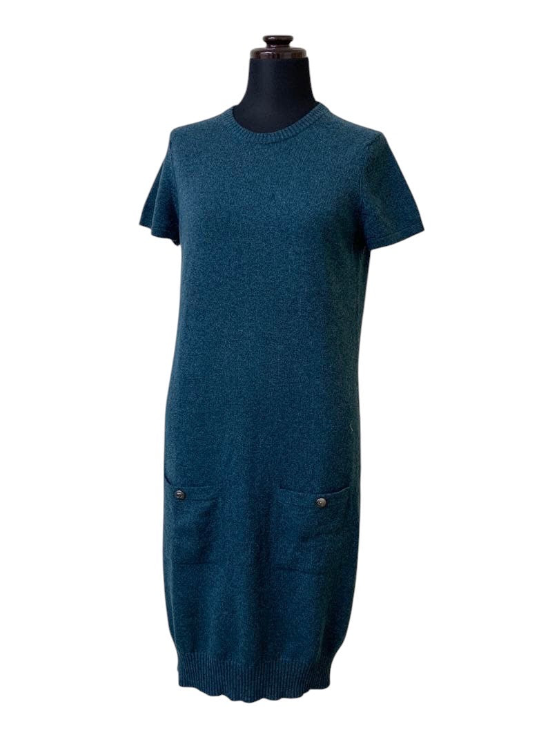 CHANEL 08A Dress with CC Mark Buttons — Size 38