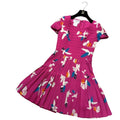 CHANEL Runway Quilted Floral Silk Short Sleeve Dress