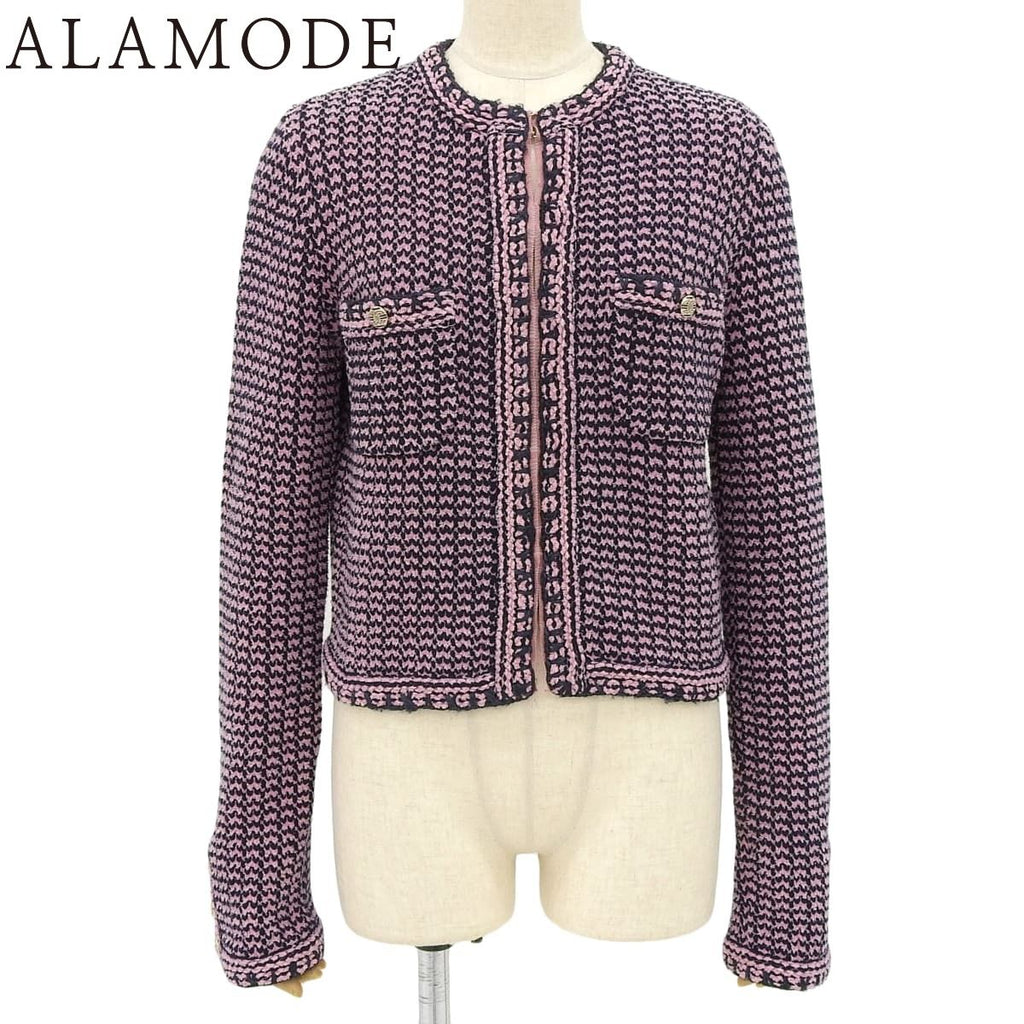 CHANEL Coco Button Tweed Collarless Jacket Size 34 — Cashmere & Cotton