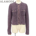 CHANEL Coco Button Tweed Collarless Jacket Size 34 — Cashmere & Cotton