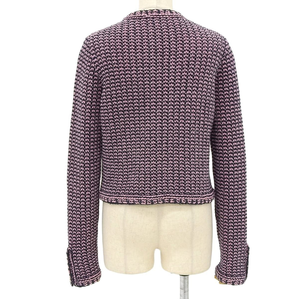 CHANEL Coco Button Tweed Collarless Jacket Size 34 — Cashmere & Cotton