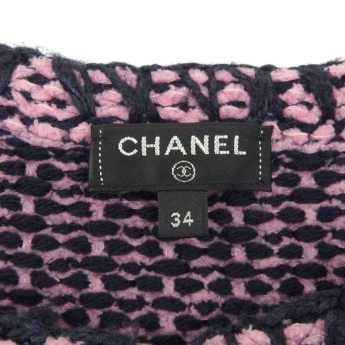 CHANEL Coco Button Tweed Collarless Jacket Size 34 — Cashmere & Cotton