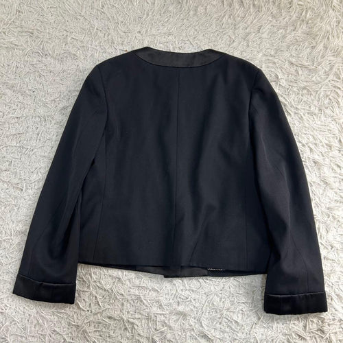 CHANEL 2022 Tuxedo CC Mark Button Jacket Black Size 34