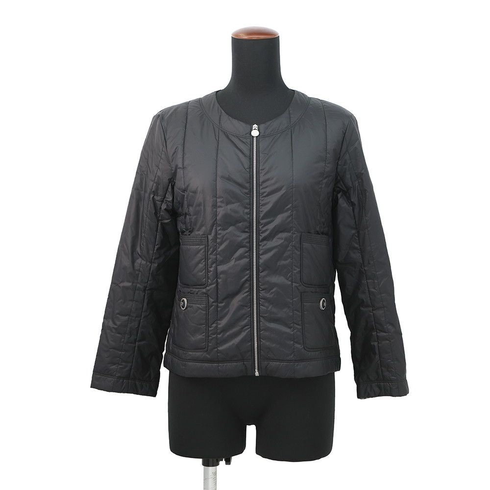 CHANEL Coco Button Collarless Quilted Down Jacket Size 36 — Good Condition
