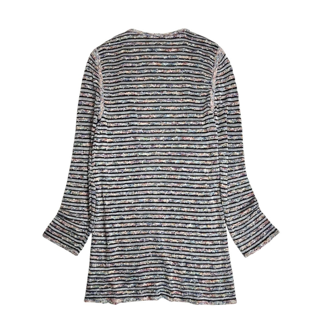 CHANEL Knit Cardigan — Mixed Tweed, CC Mark, Size 40