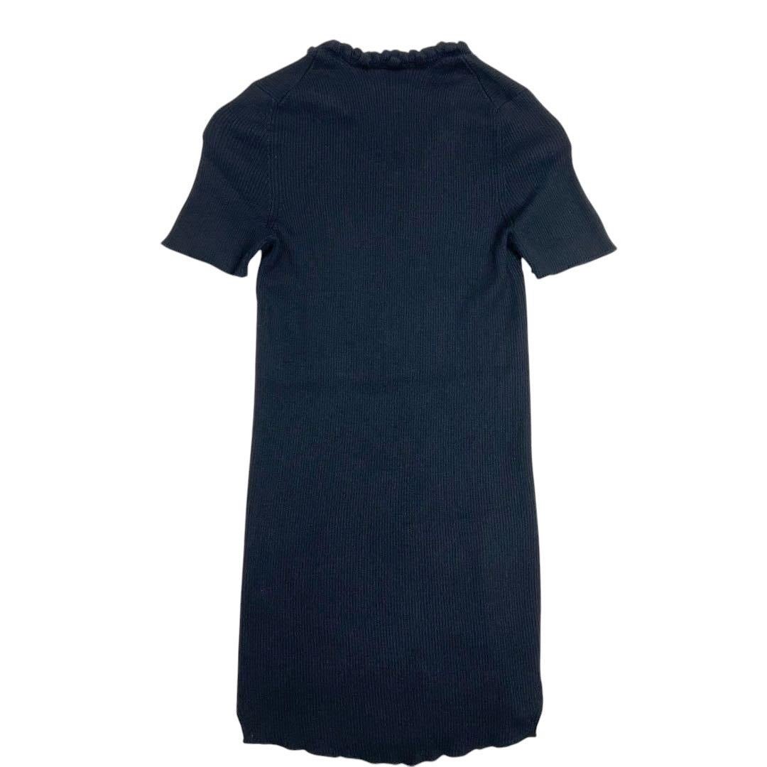 CHANEL Short Sleeve Cashmere Knit Tunic — Black, CC Mark, Size 40