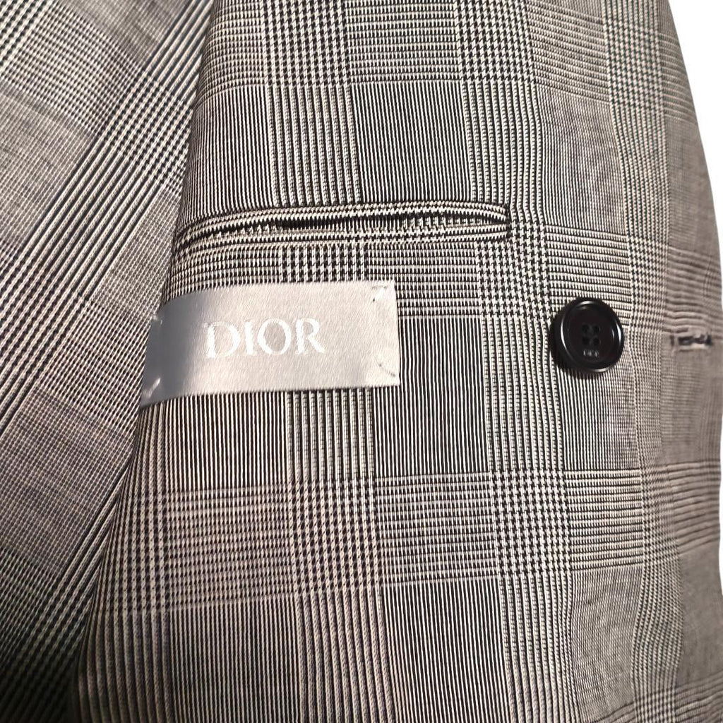 Dior Homme Princess of Wales Houndstooth Tailored Jacket Size 54R