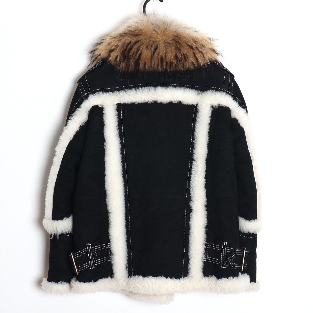 BURBERRY  Goat Suede Shearling Double Riders Jacket Size 32