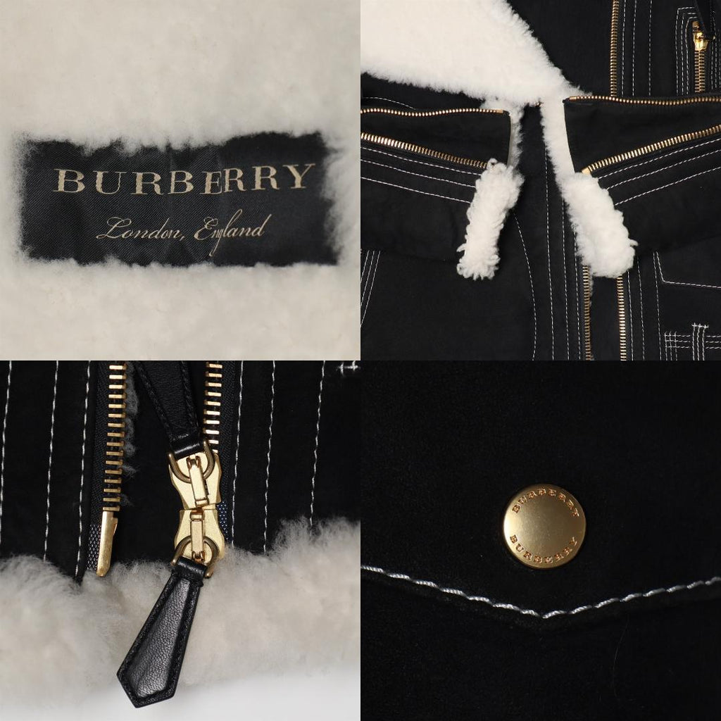 BURBERRY  Goat Suede Shearling Double Riders Jacket Size 32