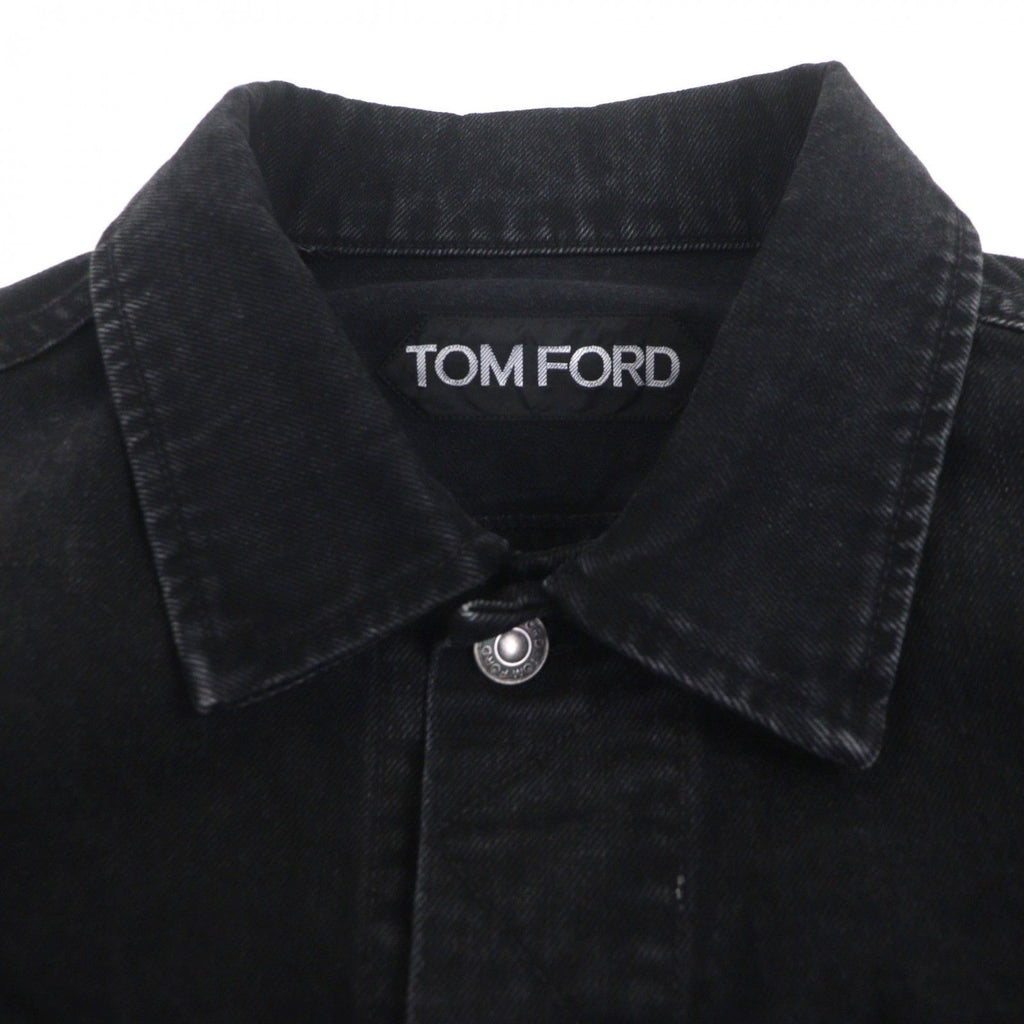TOM FORD DJI001 Denim Jacket with Leather Patch / Black Size XL