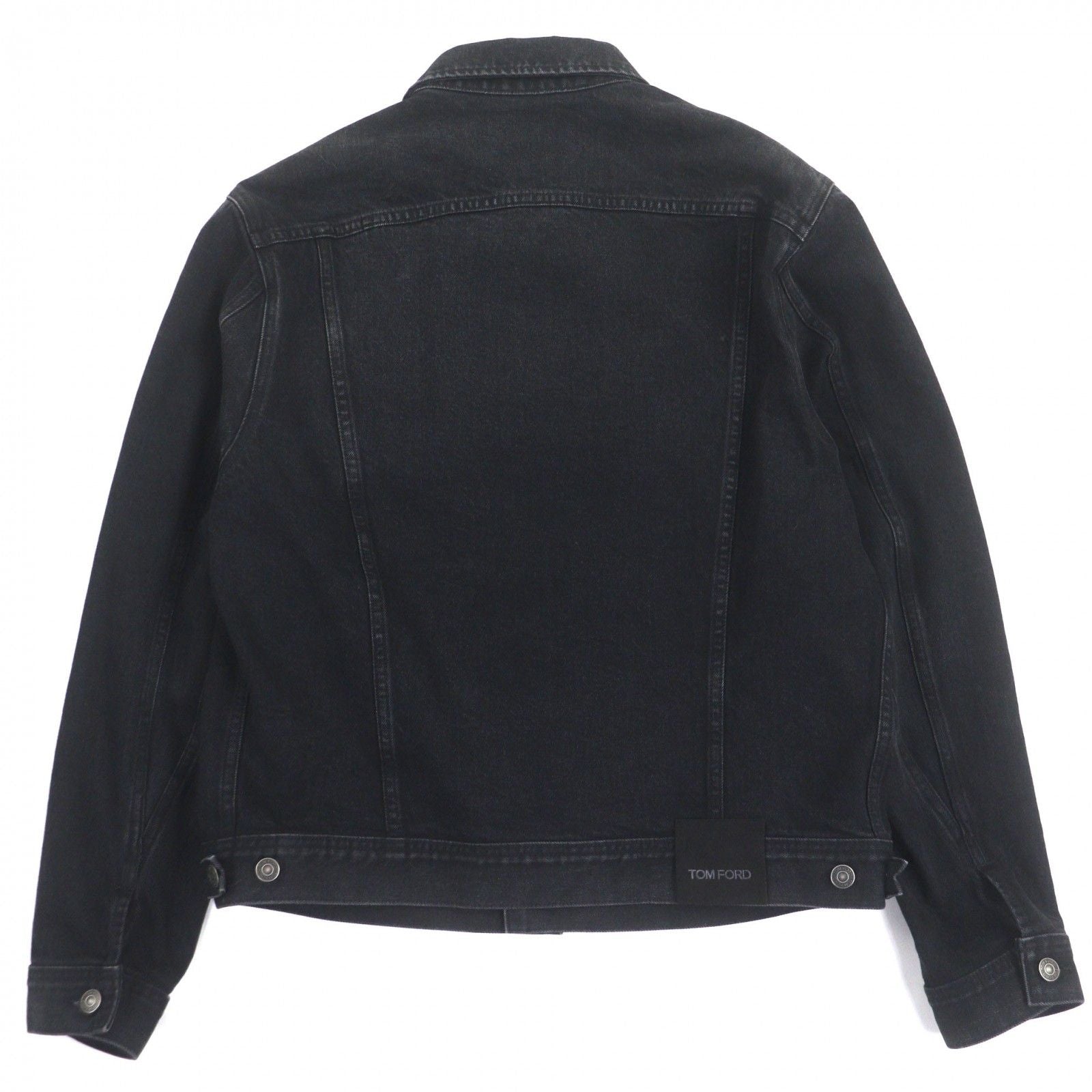 TOM FORD DJI001 Denim Jacket with Leather Patch / Black Size XL