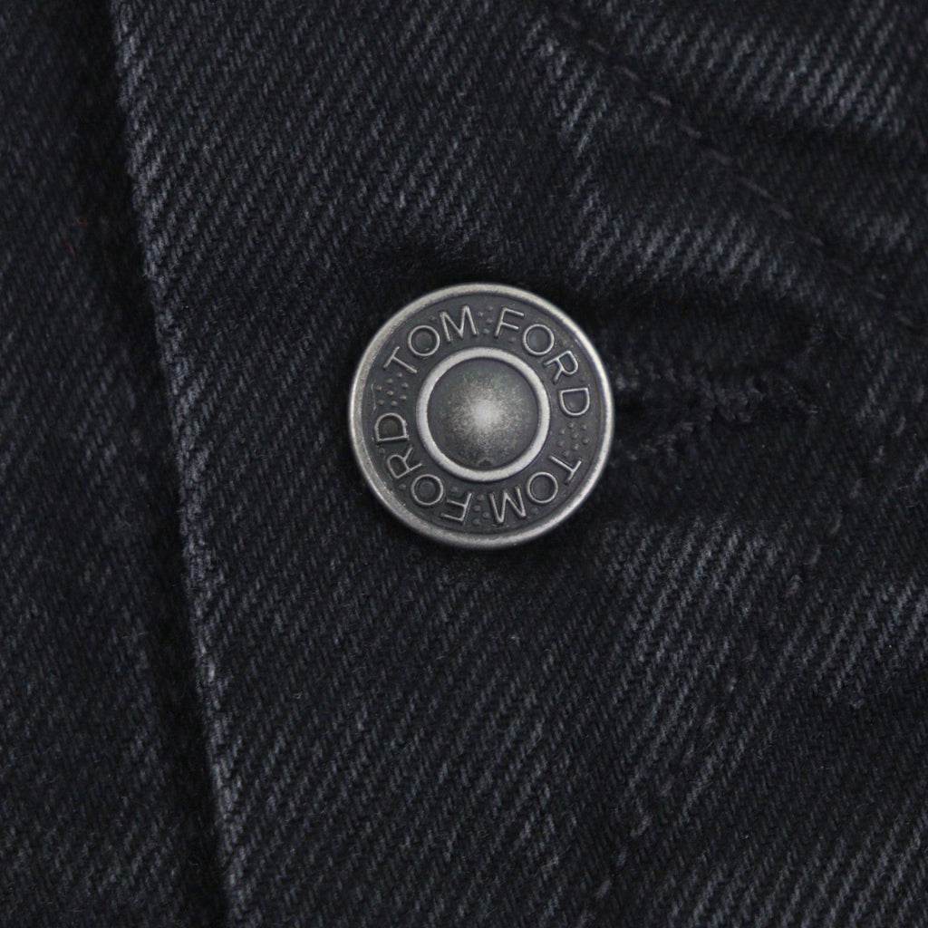 TOM FORD DJI001 Denim Jacket with Leather Patch / Black Size XL