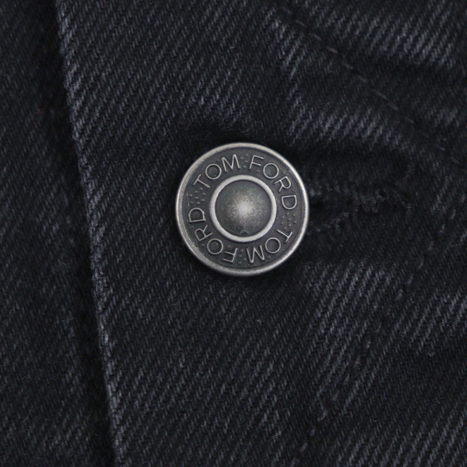 TOM FORD DJI001 Denim Jacket with Leather Patch / Black Size XL